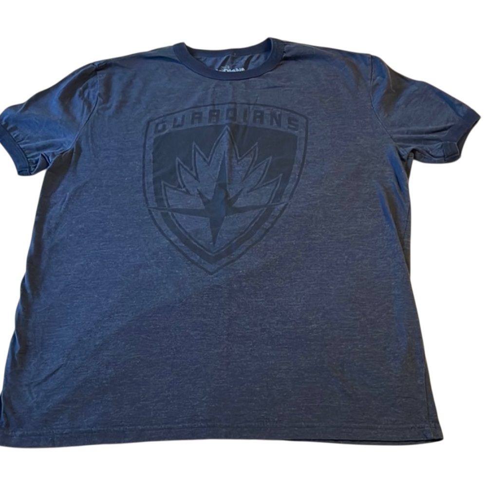 Guardians Of The Galaxy Marvel Cuffed Shirt Size Large Mens Preowned Navy EUC